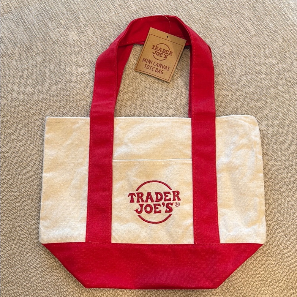 Trader Joe’s Red Canvas Mini Tote Bag